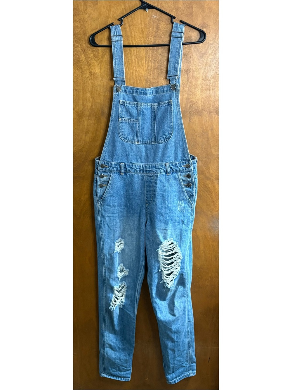Urban Outfitters BDG Light Blue Denim Overalls Jean Jumpsuit Distressed 27 Boho